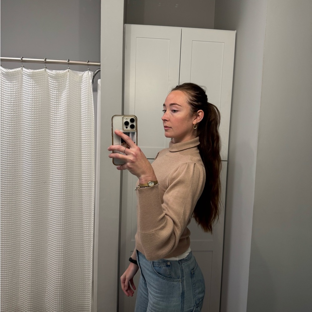 Women's Tan Turtleneck Sweater